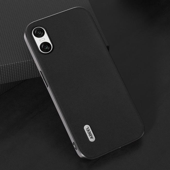 ABEEL - ABEEL Sony Xperia 10 VI Fodral Anti-Fall Texturerad Läder Svart