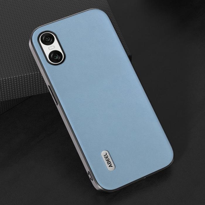 ABEEL - ABEEL Sony Xperia 10 VI Fodral Texturerad Läder Blå