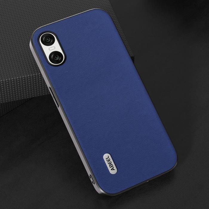 ABEEL - ABEEL Sony Xperia 10 VI Fodral Texturerad Läder Mörkblå