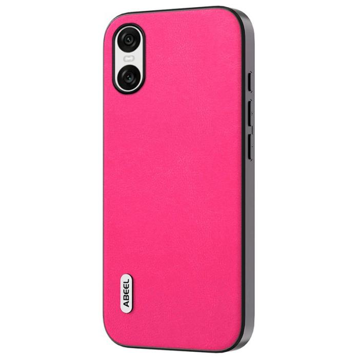 ABEEL - ABEEL Sony Xperia 10 VI Fodral Texturerad Läder Rosa