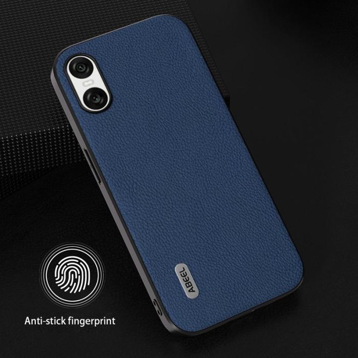 ABEEL - ABEEL Sony Xperia 10 VI Skal Läder Litchi Textur Blå