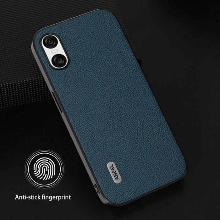 ABEEL - ABEEL Sony Xperia 10 VI Skal Läder Litchi Textur Grön