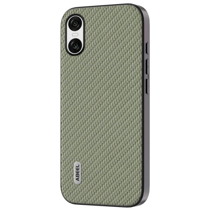 ABEEL - ABEEL Sony Xperia 10 VI Skal Läder+PC+TPU Kolfiber Grön