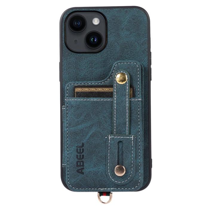 ABEEL - ABEEL Style 01 iPhone 15 Plus Skal Litchi Textur Blå