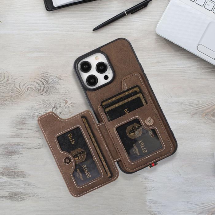 ABEEL - ABEEL Style 01 iPhone 15 Plus Skal Litchi Textur Khaki