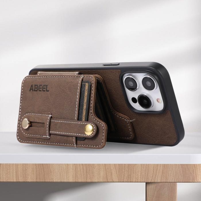 ABEEL - ABEEL Style 01 iPhone 15 Pro Max Skal PU Läder Khaki