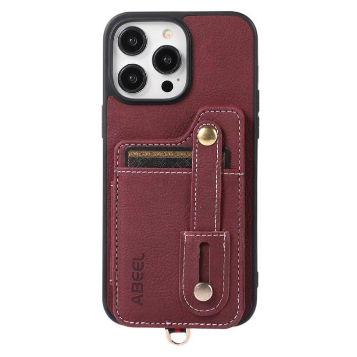 ABEEL - ABEEL Style 01 iPhone 15 Pro Skal Kickstand Purplish Red