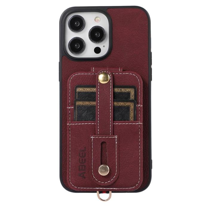 ABEEL - ABEEL Style 02 iPhone 14 Pro Max Skal med Kortfack Purplish Red