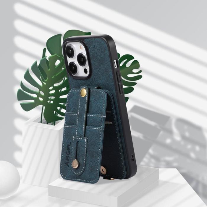 ABEEL - ABEEL Style 02 iPhone 14 Pro Skal med Kickstand och Kortfack Blå