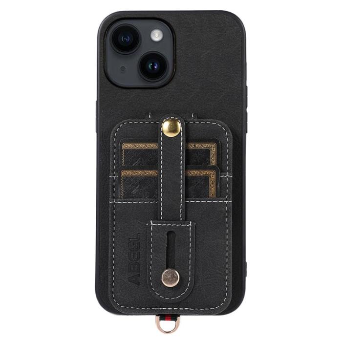 ABEEL - ABEEL Style 02 Mobilskal till iPhone 15 Plus Bump Proof Läder Svart