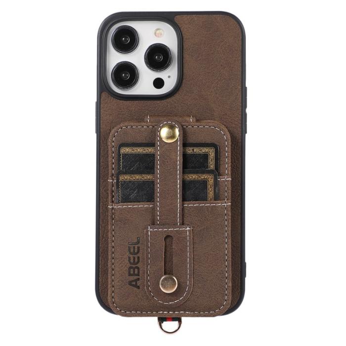 ABEEL - ABEEL Style 02 iPhone 15 Pro Skal Khaki Läder TPU+PC