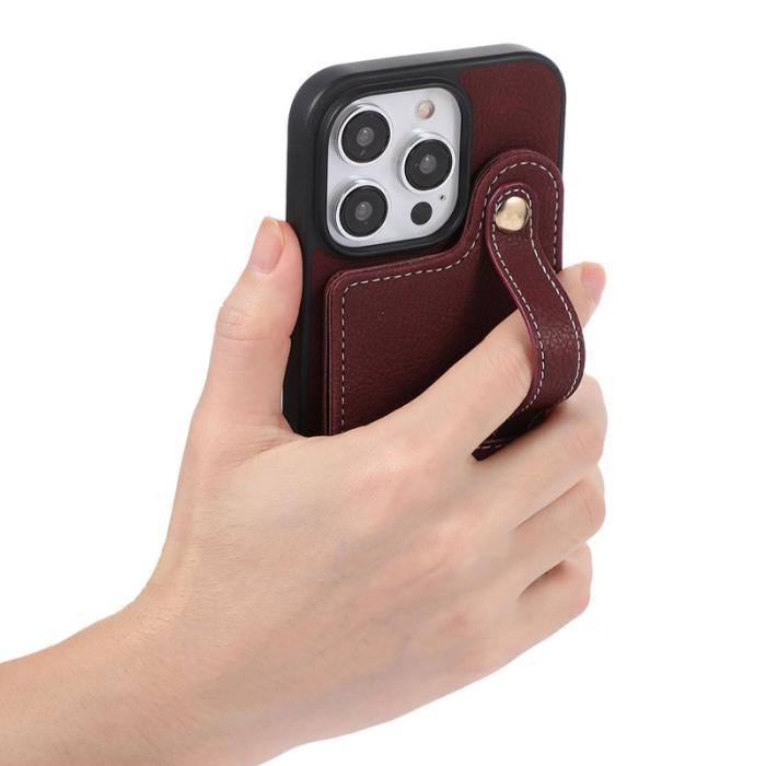 ABEEL - ABEEL Style 03 iPhone 14 Pro Max Skal PU Läder Purplish Red