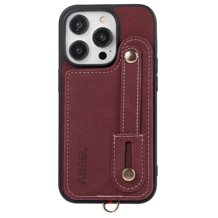 ABEEL - ABEEL Style 03 iPhone 14 Pro Max Skal PU Läder Purplish Red