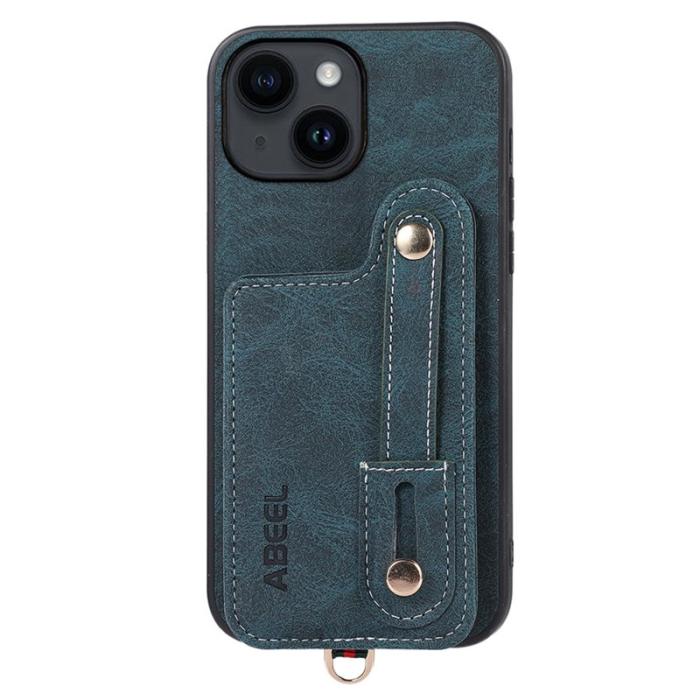 ABEEL - ABEEL Style 03 Mobilskal till iPhone 15 Plus PU Läder Blå