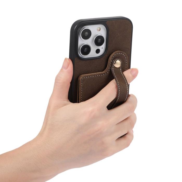 ABEEL - ABEEL Style 03 Mobilskal till iPhone 15 Plus PU Läder Khaki