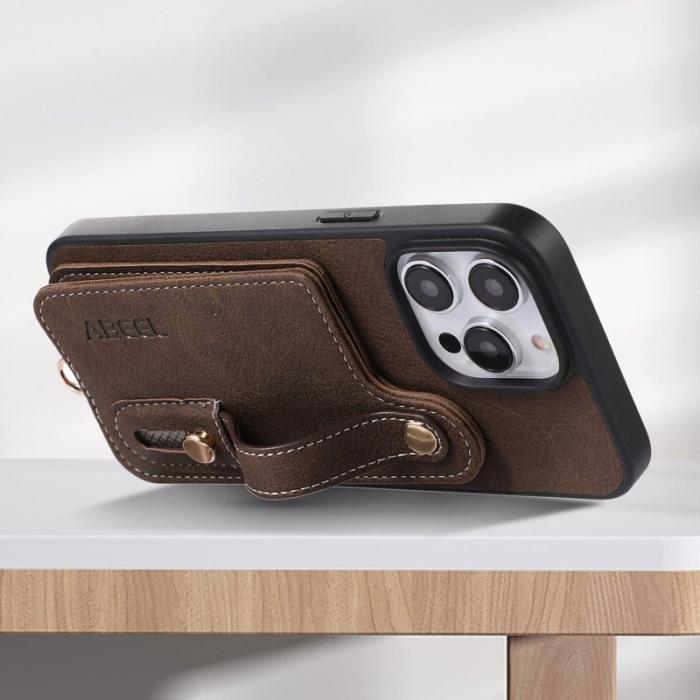 ABEEL - ABEEL Style 03 iPhone 15 Pro Skal Khaki med Kortfack