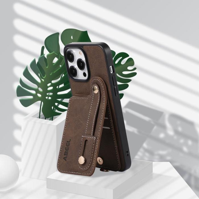 ABEEL - ABEEL Style 03 iPhone 15 Pro Skal Khaki med Kortfack