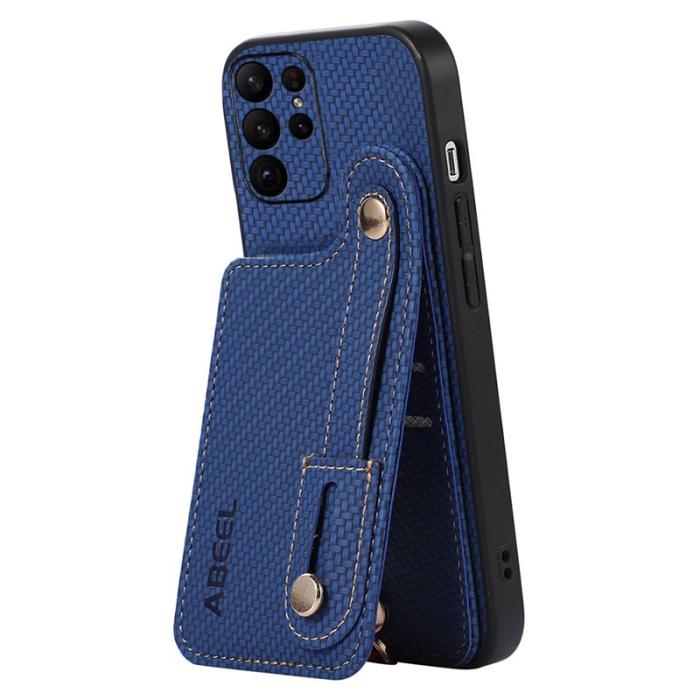 ABEEL - ABEEL Style 03 Kickstand Fodral för Samsung Galaxy S23 Ultra Blå