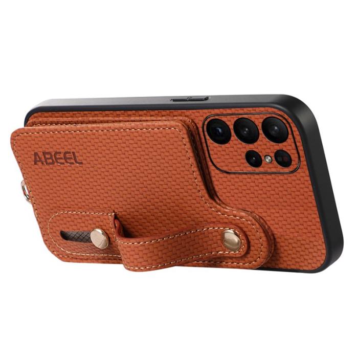 ABEEL - ABEEL Style 03 Kickstand Fodral för Samsung Galaxy S23 Ultra - Brun