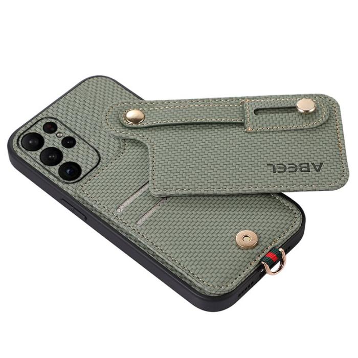 ABEEL - ABEEL Style 03 Kickstand Fodral för Samsung Galaxy S23 Ultra Grön