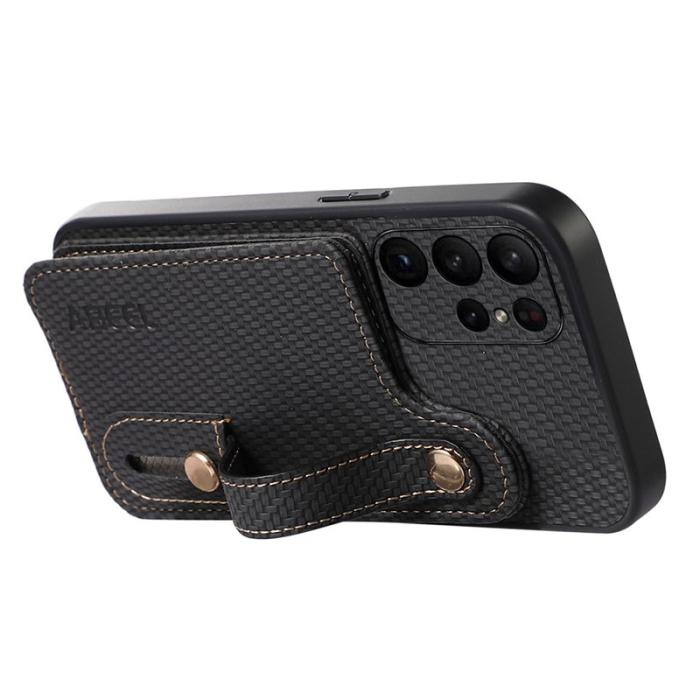 ABEEL - ABEEL Style 03 Kickstand Fodral för Samsung Galaxy S23 Ultra - Svart