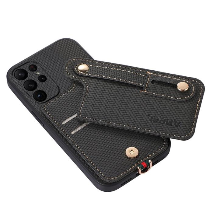 ABEEL - ABEEL Style 03 Kickstand Fodral för Samsung Galaxy S23 Ultra - Svart