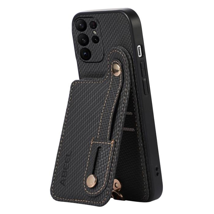 ABEEL - ABEEL Style 03 Kickstand Fodral för Samsung Galaxy S23 Ultra - Svart