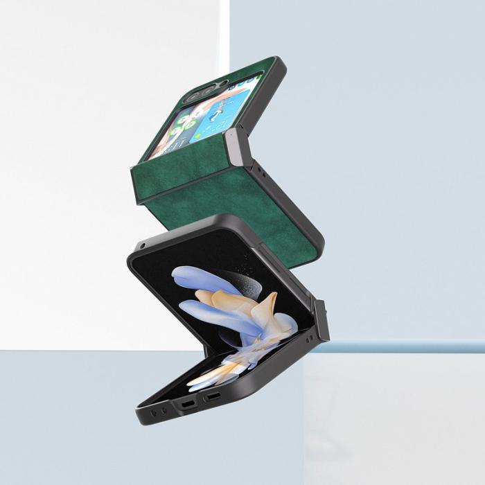 ABEEL - ABEEL Textured Fodral för Samsung Galaxy Z Flip5 5G - Grön