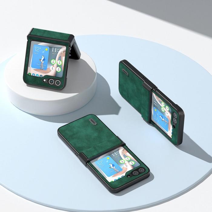 ABEEL - ABEEL Textured Fodral för Samsung Galaxy Z Flip5 5G - Grön