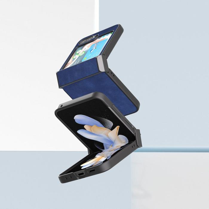 ABEEL - ABEEL Textured Skal för Samsung Galaxy Z Flip5 5G - Blå