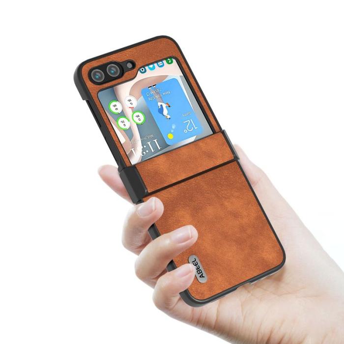 ABEEL - ABEEL Textured Skal för Samsung Galaxy Z Flip5 5G - Brun