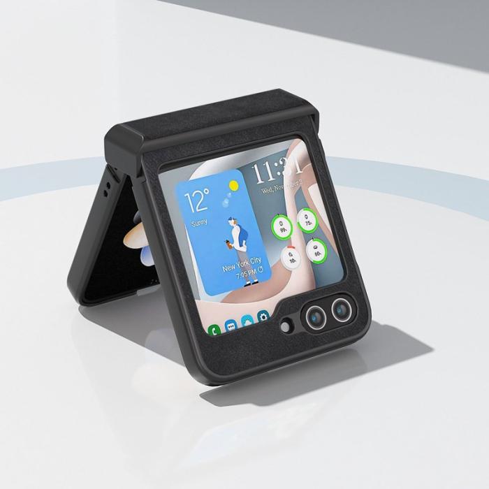 ABEEL - ABEEL Textured Skal för Samsung Galaxy Z Flip5 5G - Svart