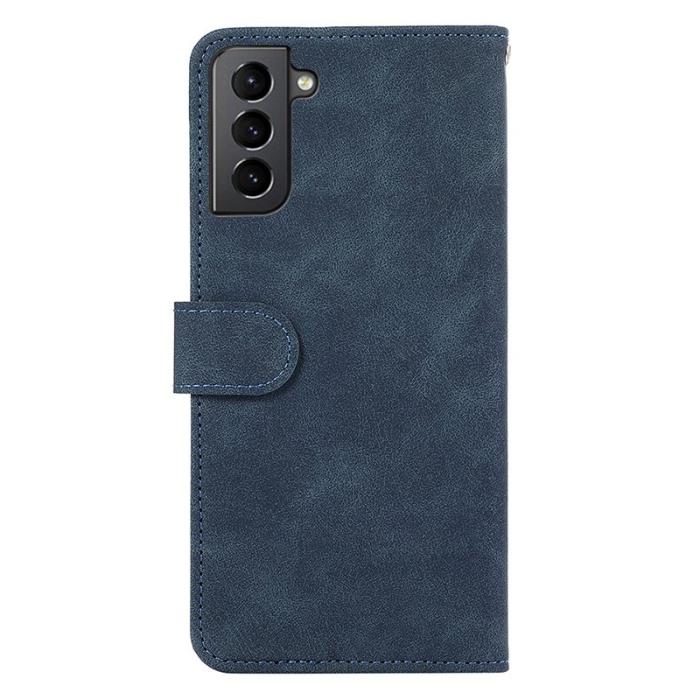 ABEEL - ABEEL Wallet Case för Samsung Galaxy S21 5G/4G RFID Läder Blå