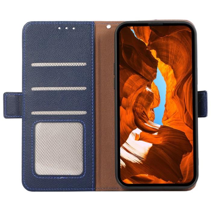 ABEEL - ABEEL Wallet Case för Samsung Galaxy S21 5G - Blå PU Läder