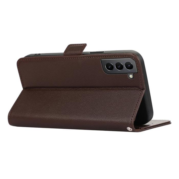 ABEEL - ABEEL Wallet Case för Samsung Galaxy S21 5G - RFID, Brun