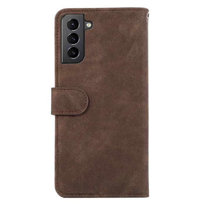 ABEEL - ABEEL Wallet Case för Samsung Galaxy S21 5G / S21 4G - Brun