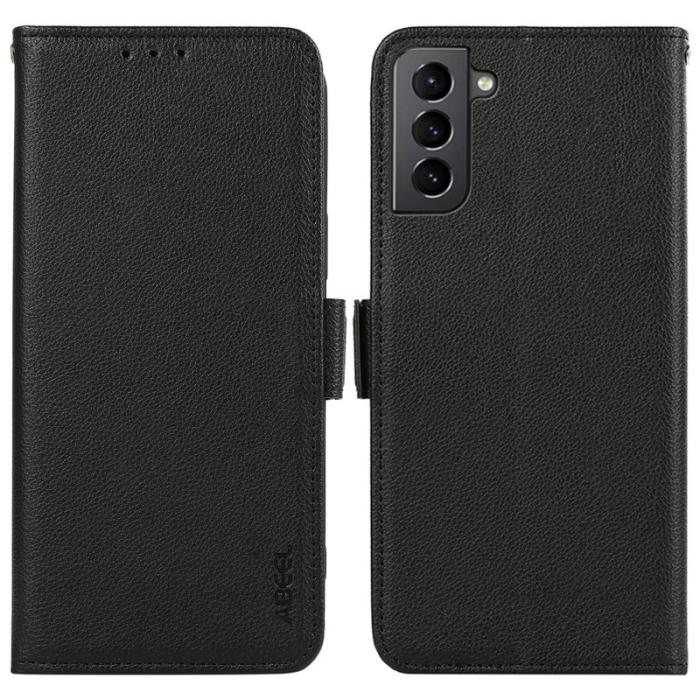 ABEEL - ABEEL Wallet Case för Samsung Galaxy S21 5G - Svart PU Läder