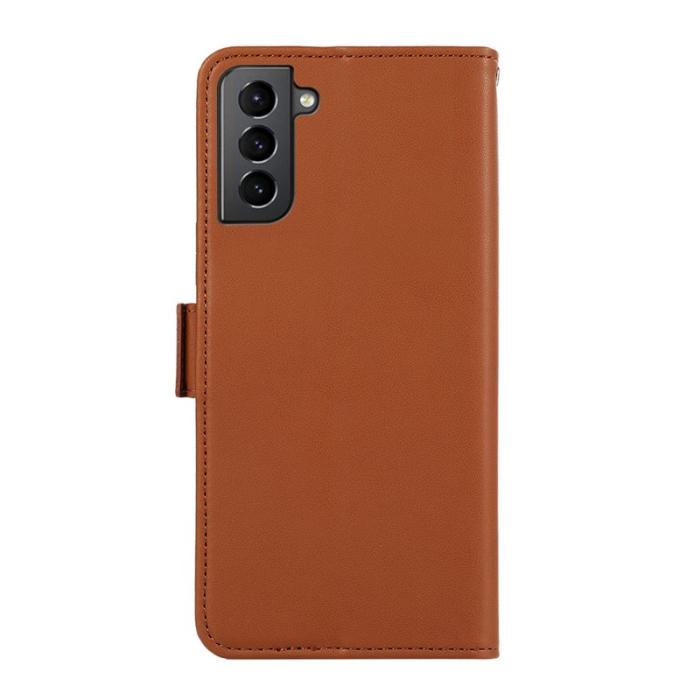 ABEEL - ABEEL Wallet Stand Case för Samsung Galaxy S21+ 5G - Brun
