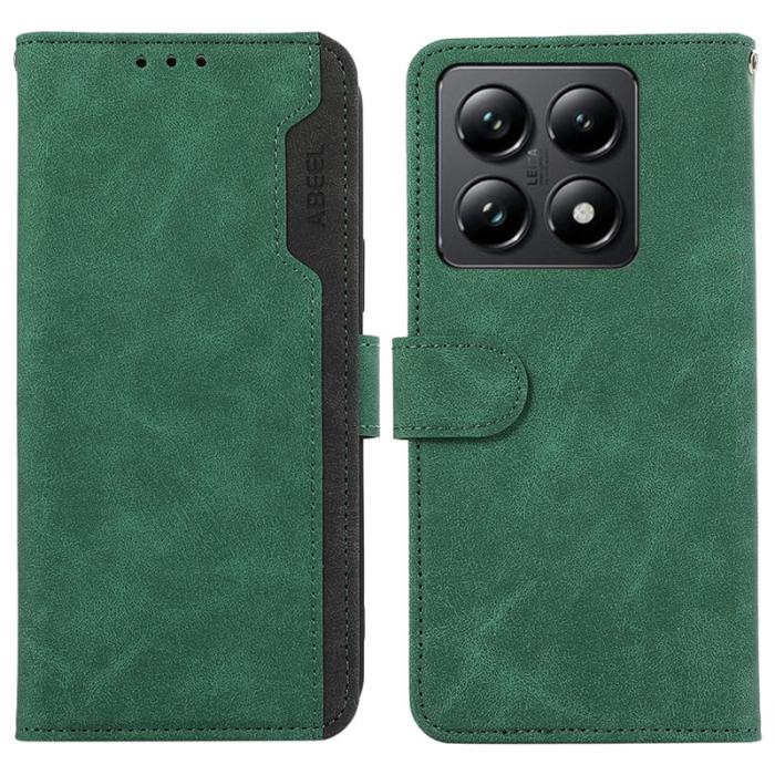 ABEEL - ABEEL Xiaomi 14T Fodral i Spaltad Läder RFID Blockering Grön