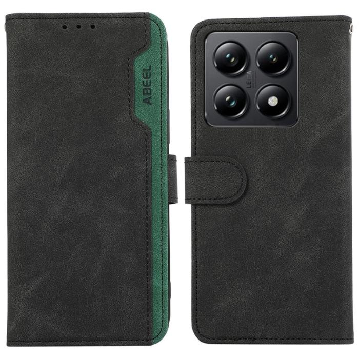ABEEL - ABEEL Xiaomi 14T Fodral i Spaltad Läder RFID Skydd - Svart