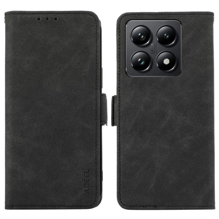 ABEEL - ABEEL Xiaomi 14T Fodral PU Läder Folio Ställ Svart