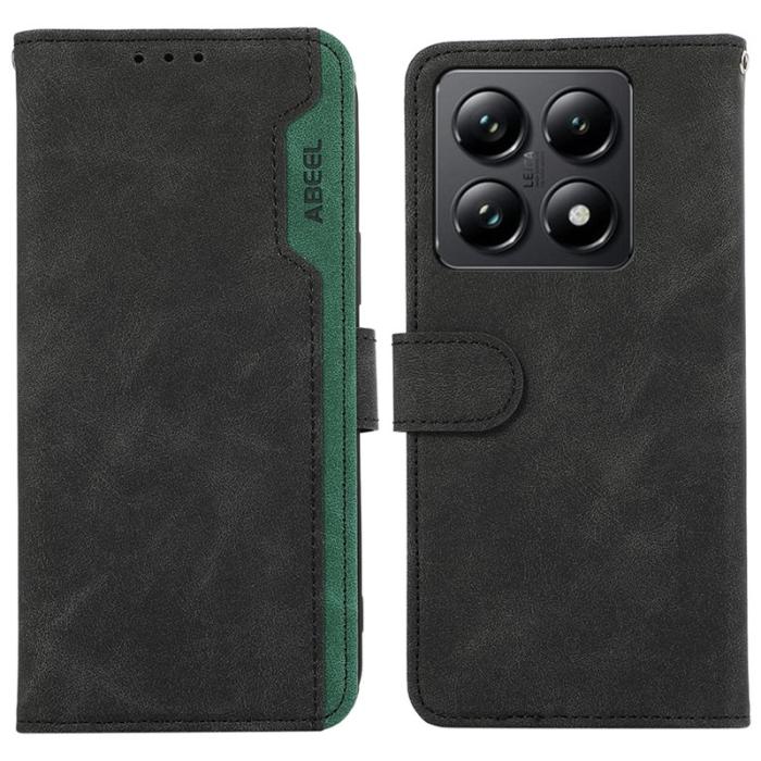 ABEEL - ABEEL Xiaomi 14T Pro Fodral i Spaltad Läder - Svart