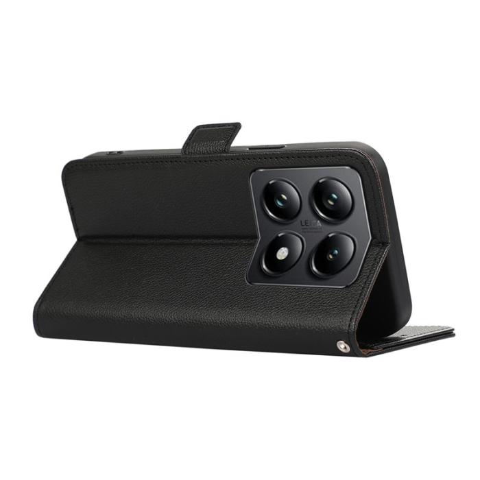 ABEEL - ABEEL Xiaomi 14T Skal Litchi Textur Läder RFID Blocker - Svart