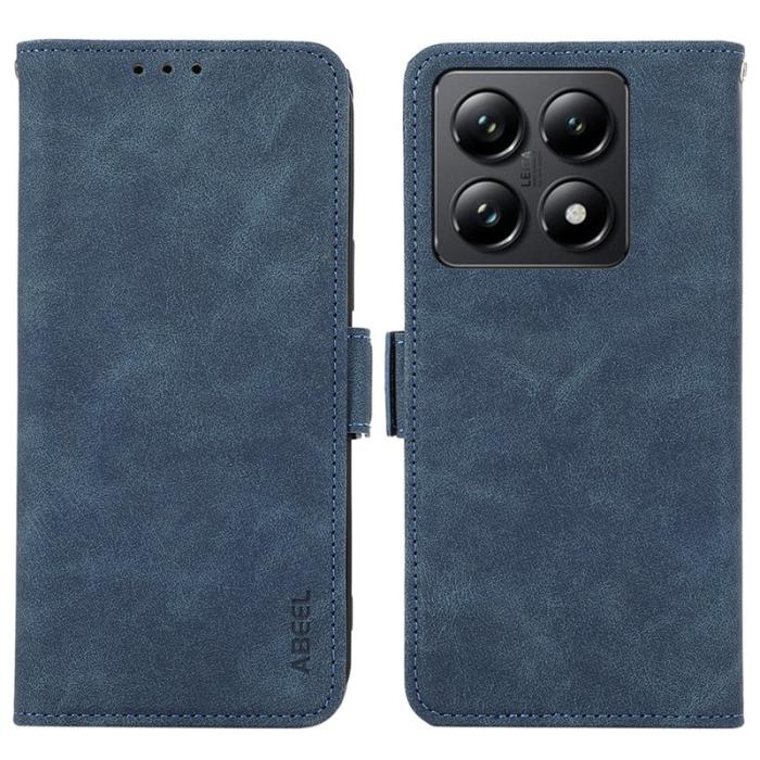 ABEEL - ABEEL Xiaomi 14T Skal PU Läder Folio Ställ Blå