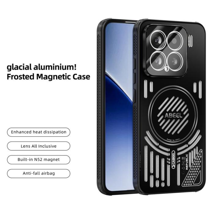 ABEEL - ABEEL Xiaomi 15 Magnetisk Skal Aluminium + PC + TPU - Svart