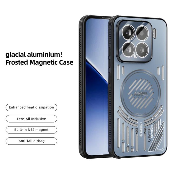 ABEEL - ABEEL Xiaomi 15 Magnetiskt Fodral Aluminium + PC + TPU Blå