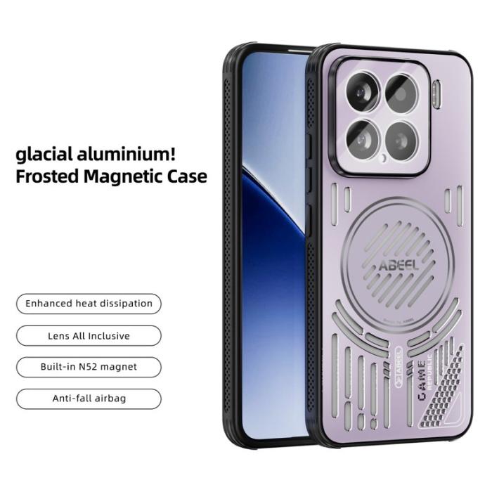 ABEEL - ABEEL Xiaomi 15 Magnetiskt Fodral Aluminium + PC + TPU - Rosa Lila