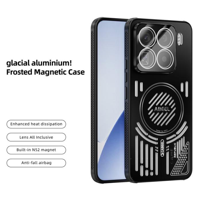 ABEEL - ABEEL Xiaomi 15 Pro Magnetiskt Skal Aluminium + TPU - Svart