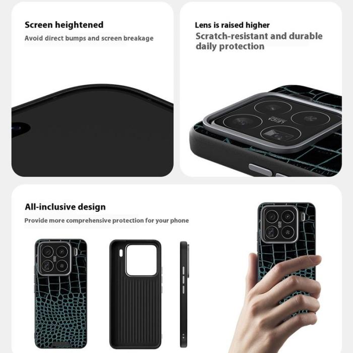 ABEEL - ABEEL Xiaomi 15 Pro Skal MagSafe Krokodiltextur Svart