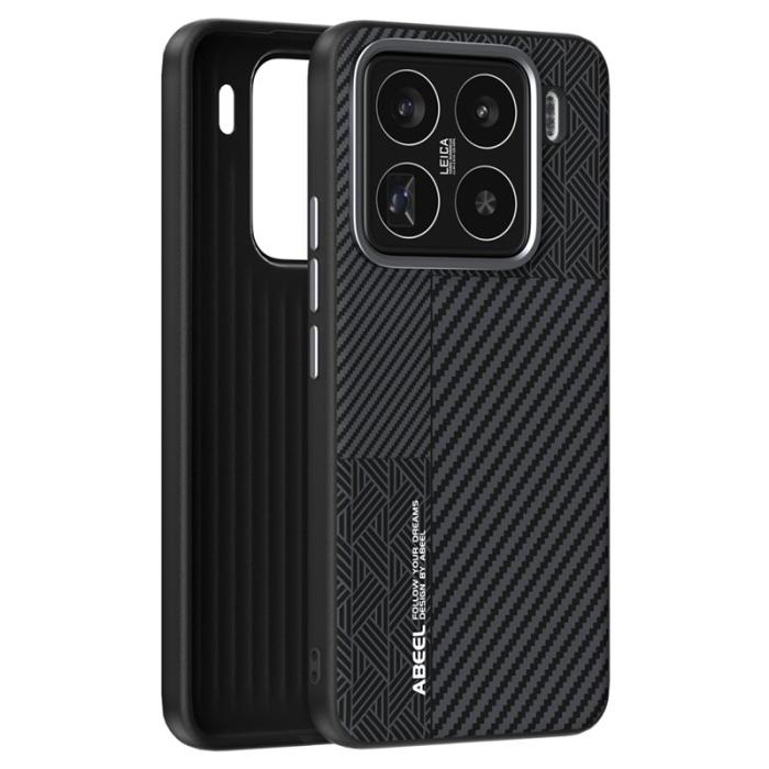 ABEEL - ABEEL Xiaomi 15 Pro Skal PC TPU Aluminium PU Läder - Textur 1